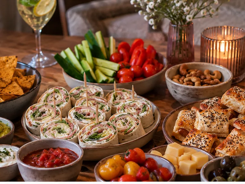 Makkelijke hapjes voor een vriendenavond op tafel